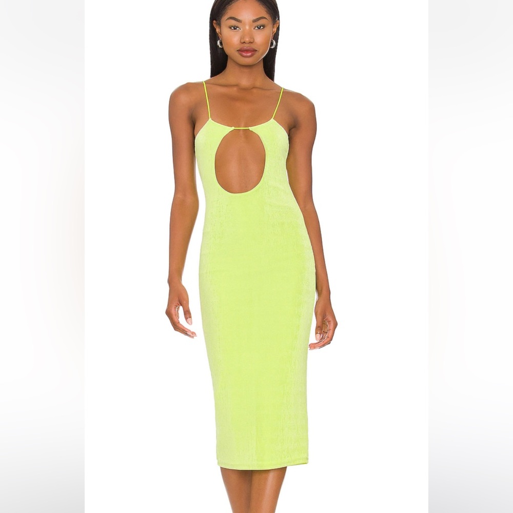 NWT Hours Reagan MIDI Dress, Acid Lime